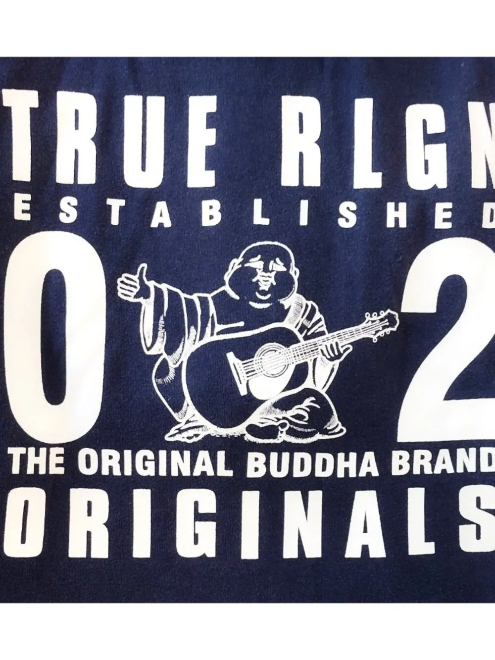 True Religion Classic Buddha Full-Zip Raglan Hoodie Red and Blue Size Medium